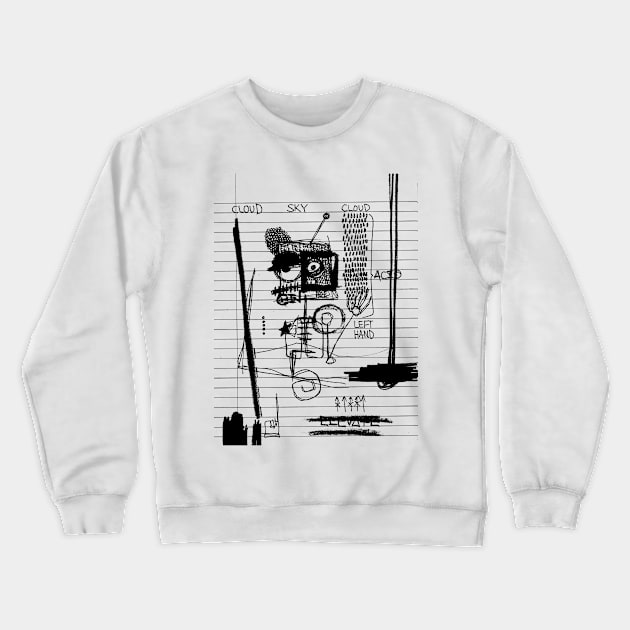 Weather System Doodle Black Crewneck Sweatshirt by Mijumi Doodles